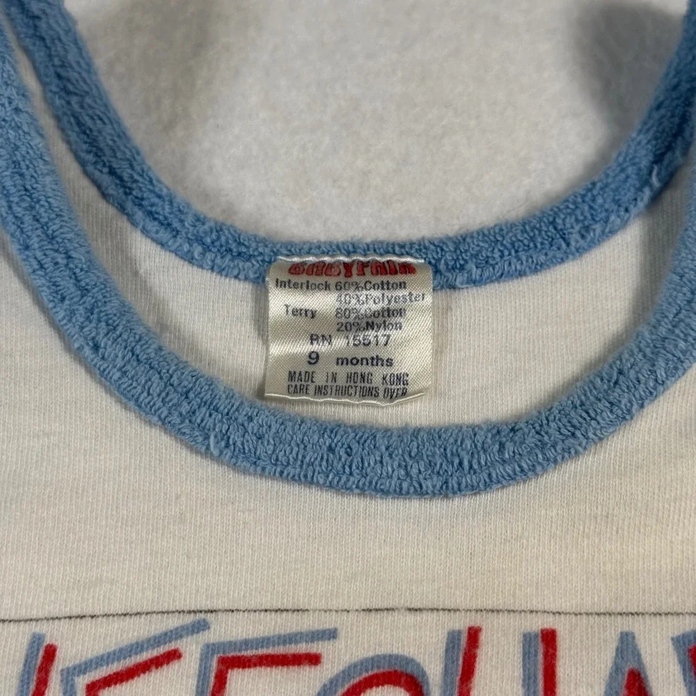 Vintage 1980s Babyfair Lifeguard Tank Top and Terry Cloth Shorts Set 9M